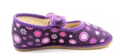 Dívčí barefoot bačkůrky - fialové kvítko - BEDA - 1