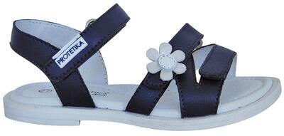 Dívčí sandály ALVA - modré s kytičkou